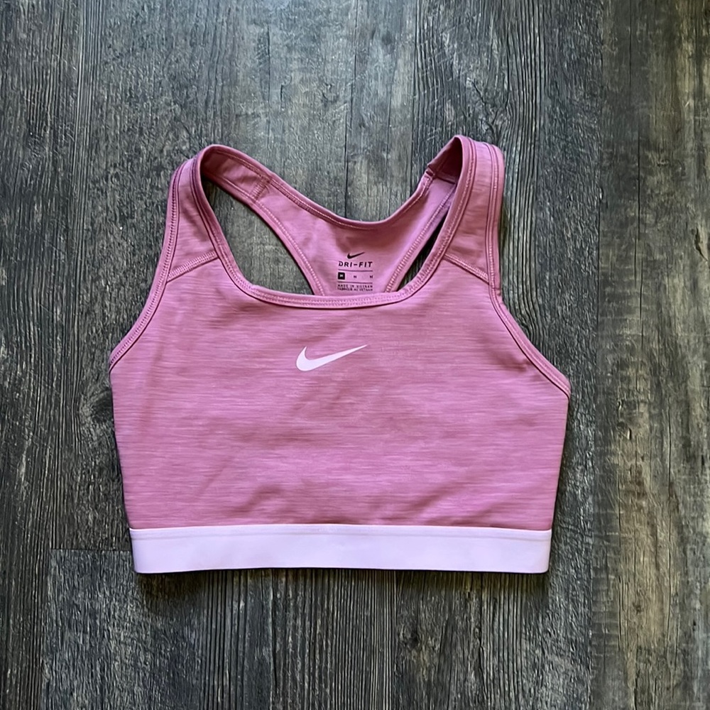 Pink nike sports bra